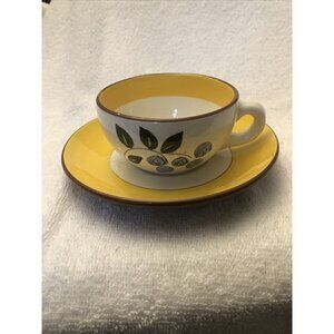 Stangl Pottery Cup and Saucer Blueberry Pattern Vintage
